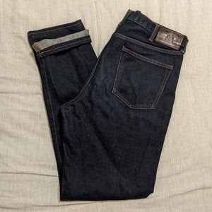 Lands' End Mens Traditional Fit Dark Denim Jeans